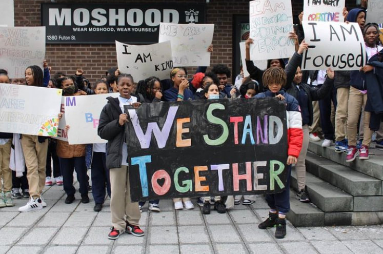 @MiddleSchool35 held a Unity Walk where students lead with the unifying statement, “WE ARE ALL EQUAL, WE STAND TOGETHER,” wore T-shirts, and carried posters of their own designs to share why Black Lives Matter at school and in their community. (Instagram @MiddleSchool35) 2023